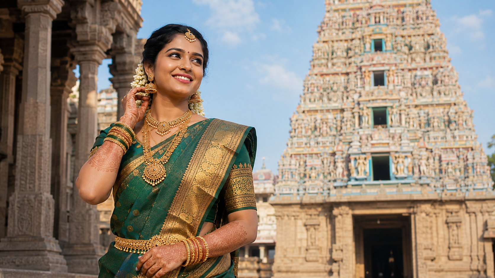 HD bridal makeup look in Trichy