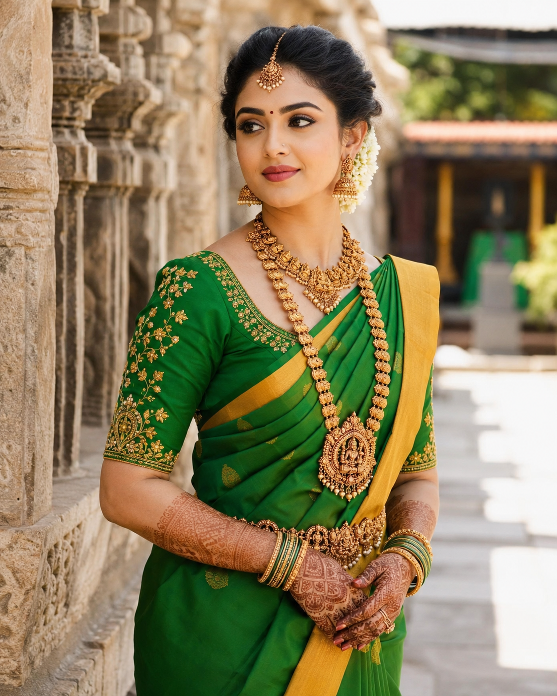 Engagement bride portrait with makeup in Trichy