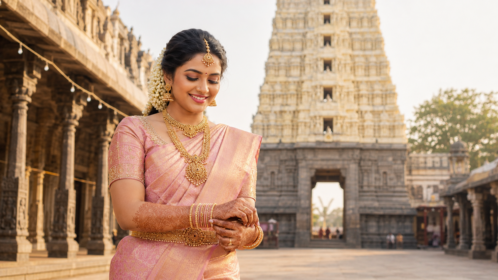 Engagement bride makeup portrait in Trichy
