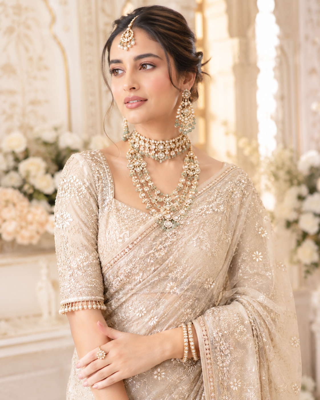 Bridal hair styling look in Trichy