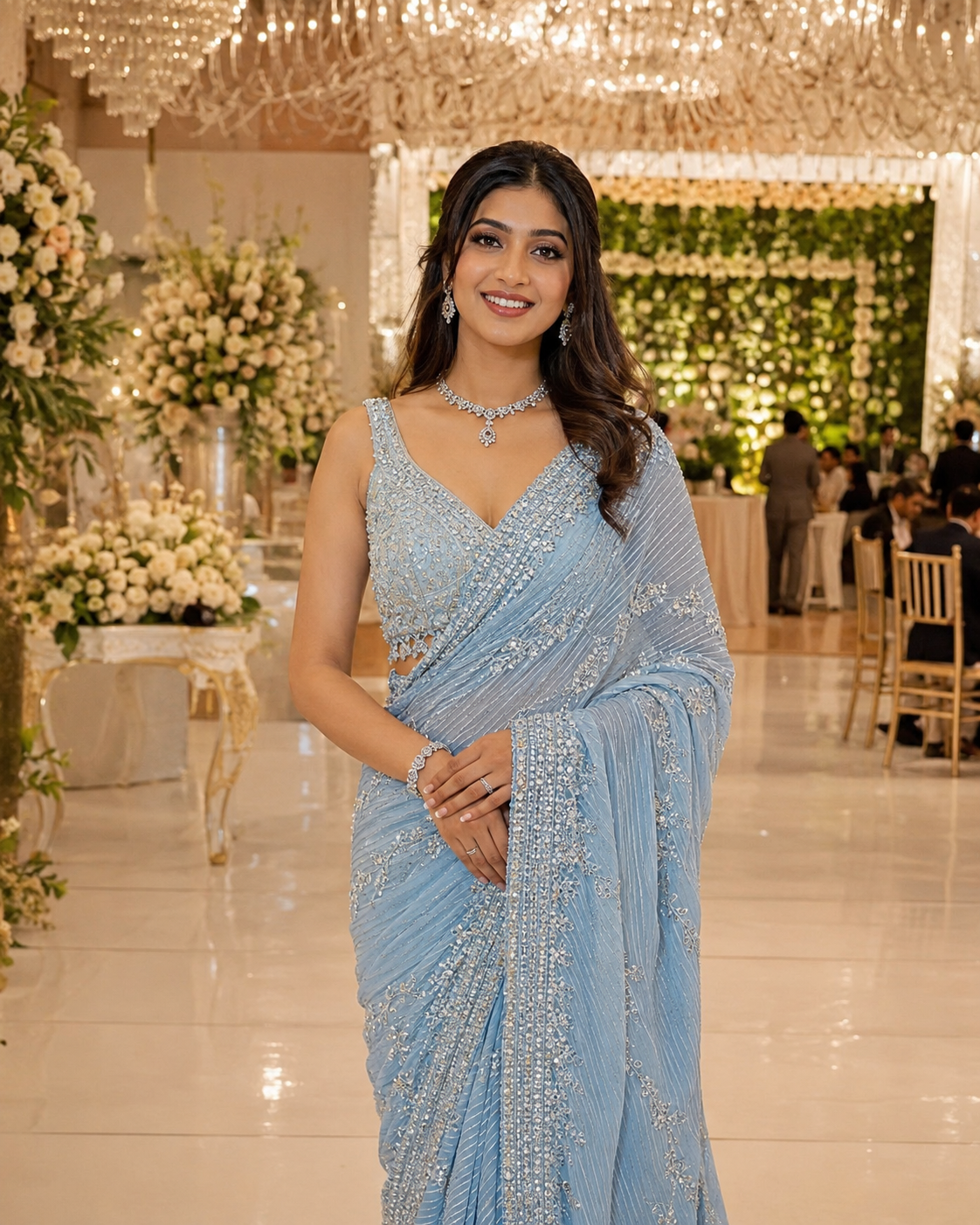 Reception bride portrait in Trichy